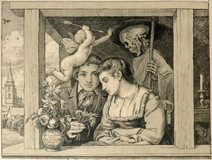 Reaper Death (Love and Death, The Newly-weds) by Hans Thoma